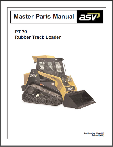 Discover the ultimate resource for your ASV PT 70 Rubber Track Loader with our comprehensive Illustrated Master Parts Catalogue Manual. This PDF file is meticulously designed to provide you with detailed diagrams and part numbers, ensuring you have everything you need for efficient maintenance and repairs.