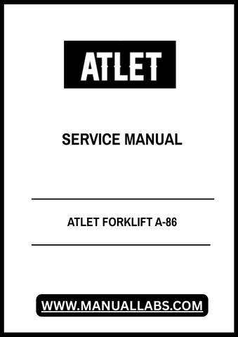 Discover the essential ATLET Forklift A-86 Service Manual (005940) in a convenient PDF format, designed to streamline your maintenance and repair processes. This comprehensive guide provides detailed instructions, diagrams, and troubleshooting tips to ensure your forklift operates at peak performance.