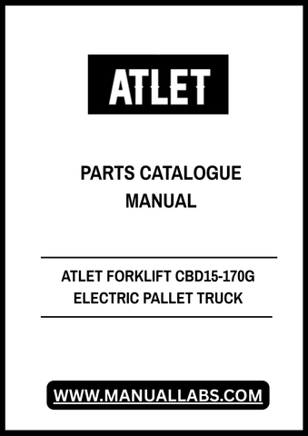 Discover the ultimate resource for maintaining your ATLET Forklift CBD15-170G Electric Pallet Truck with our comprehensive Parts Catalogue Manual. This PDF file, catalog number 159254, is designed to provide you with detailed information on every component, ensuring you have the knowledge needed for efficient repairs and maintenance.