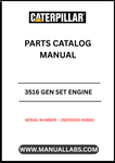 Discover the essential CAT 3516 Gen Set Engine Parts Catalog Manual, specifically designed for serial numbers 25Z00001-00683. This comprehensive manual serves as a vital resource for technicians and engineers, providing detailed information on parts, specifications, and maintenance procedures to ensure optimal performance of your engine.