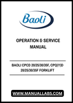 Unlock the full potential of your BAOLI CPCD and CPQ(Y)D forklifts with our comprehensive Operation & Service Manual. This PDF file is designed to provide you with essential insights and detailed instructions for optimal forklift operation, ensuring safety and efficiency in your workplace.