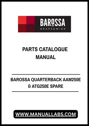 Discover the ultimate resource for maintaining your Barossa Quarterback AAM250E and ATG250E with our comprehensive Spare Parts Catalogue Manual. This PDF file is meticulously designed to provide you with detailed diagrams and part numbers, ensuring you can easily identify and order the components you need for optimal performance.