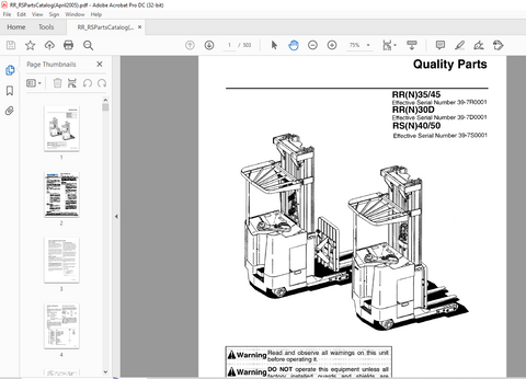 Discover the ultimate resource for your Barrett Truck models RR(N)35, RR(N)45, RR(N)30D, RS(N)40, and RS(N)50 with our comprehensive Parts Catalogue Manual. This PDF file is meticulously designed to provide you with detailed diagrams, part numbers, and specifications, ensuring you have everything you need for efficient maintenance and repairs.