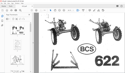BCS 622 SPARE PARTS CATALOGUE MANUAL - PDF FILE