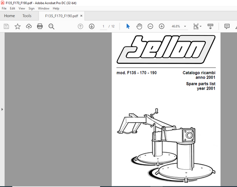 Discover the ultimate resource for maintaining your BELLON F135, 170, and 190 models with our comprehensive Spare Parts Catalogue Manual. This PDF file is meticulously organized to provide you with easy access to essential parts and specifications, ensuring you can keep your equipment running smoothly.