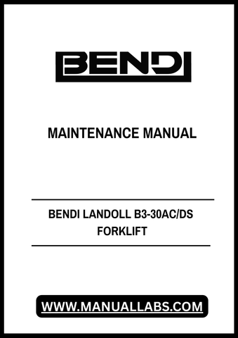 Introducing the Bendi Landoll B3-30AC/DS Forklift Maintenance Manual (F-874-R0) in a convenient PDF format. This comprehensive guide is essential for anyone looking to maintain and service their Bendi forklift efficiently. With detailed instructions and diagrams, you can ensure your equipment operates at peak performance.