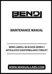Discover the essential Bendi Landoll B3-30 ACDS Series 5 Articulated Counterbalance Forklift Maintenance Manual, now available in a convenient PDF format. This comprehensive guide is designed to help you maintain your forklift efficiently, ensuring optimal performance and longevity. With detailed instructions and diagrams, you can easily navigate through maintenance procedures and troubleshooting tips.