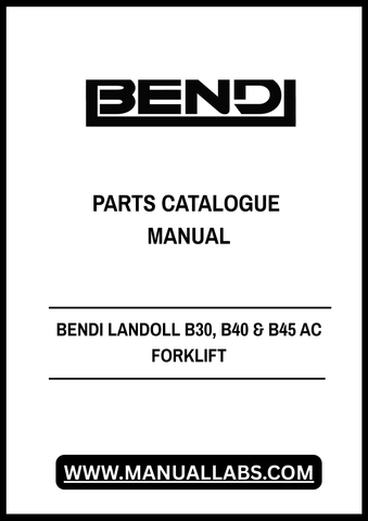 Discover the essential Bendi Landoll B30, B40, and B45 AC Forklift Parts Catalogue Manual (F-523-0711) in a convenient PDF format. This comprehensive guide is designed to provide you with detailed information on parts and components, ensuring you have everything you need to maintain and repair your forklift efficiently.