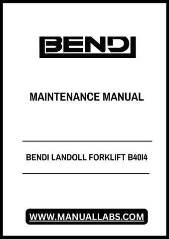 Discover the essential Bendi Landoll Forklift B40I4 Maintenance Manual F-581-R1, now available in a convenient PDF format. This comprehensive guide is designed to provide you with all the necessary information to keep your forklift operating at peak performance. With detailed instructions and diagrams, you can easily navigate maintenance procedures and troubleshooting tips.