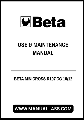  Unlock the full potential of your BETA Minicross R107 with our comprehensive Use & Maintenance Manual, available in a convenient PDF format. This essential guide is designed specifically for 10/12 models, ensuring you have all the information you need at your fingertips.