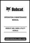 Discover the essential BOBCAT 3400 and 3400XL Utility Vehicle Operation & Maintenance Manual, now available in a convenient PDF format. This comprehensive guide is designed to help you maximize the performance and longevity of your utility vehicle, ensuring you get the most out of your investment.