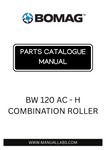 Discover the BOMAG BW 120 AC - H Combination Roller Parts Catalogue Manual, your essential guide for maintaining and optimizing the performance of your BOMAG equipment. This comprehensive manual, with part numbers 101170300121 and 101170300213, provides detailed information on all components, ensuring you have the right parts at your fingertips for efficient repairs and maintenance.