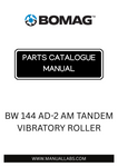 Discover the comprehensive BOMAG BW 144 AD-2 AM Tandem Vibratory Roller Parts Catalogue Manual, designed specifically for models 101810321001 to 101810321007. This essential resource provides detailed diagrams and part numbers, ensuring you have everything you need for efficient maintenance and repairs.
