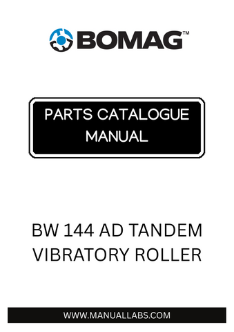 Discover the comprehensive BOMAG BW 144 AD Tandem Vibratory Roller Parts Catalogue Manual, designed specifically for model numbers 101810000101 to 101810000183. This essential resource provides detailed information on parts and components, ensuring you have everything you need for maintenance and repairs.