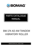 Discover the comprehensive BOMAG BW 174 AD AM Tandem Vibratory Roller Parts Catalogue Manual, designed specifically for model 101870511050 - 101870511304. This essential resource provides detailed information on parts, ensuring you have everything you need to maintain and repair your equipment efficiently.