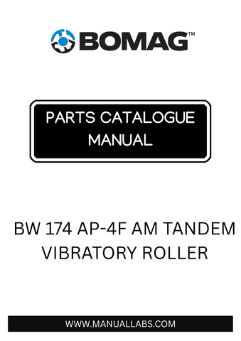 Discover the comprehensive BOMAG BW 174 AP-4F AM Tandem Vibratory Roller Parts Catalogue Manual, designed specifically for models 101870261001 to 101870269999. This essential resource provides detailed information on parts, ensuring you have everything you need to maintain and repair your equipment efficiently.