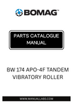 Discover the comprehensive BOMAG BW 174 APO-4F Tandem Vibratory Roller Parts Catalogue Manual, designed specifically for models 101870181001 to 101870189999. This essential resource provides detailed information on every component, ensuring you have the right parts at your fingertips for efficient maintenance and repairs.