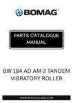 Discover the comprehensive BOMAG BW 184 AD AM-2 Tandem Vibratory Roller Parts Catalogue Manual, designed specifically for model numbers 101870521002 to 101870521083. This essential resource provides detailed diagrams and part numbers, ensuring you have everything you need for efficient maintenance and repairs.