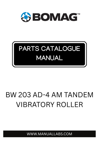 Discover the comprehensive BOMAG BW 203 AD-4 AM Tandem Vibratory Roller Parts Catalogue Manual, designed specifically for model numbers 101920251003 to 101920251041. This essential resource provides detailed diagrams and part numbers, ensuring you have everything you need for efficient maintenance and repairs.