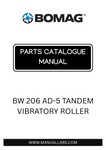 Discover the comprehensive BOMAG BW 206 AD-5 Tandem Vibratory Roller Parts Catalogue Manual, designed specifically for models 101921211001 to 101921219999. This essential resource provides detailed information on every component, ensuring you have the knowledge needed to maintain and repair your equipment effectively.