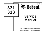 Bobcat 321, 323 Compact Excavator Service Repair Manual