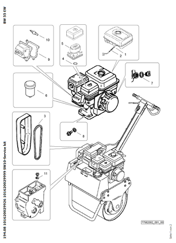 Bomag BW 55, BW 55 E Single Drum Vibratory Roller Parts Catalogue Manual 00824061 - PDF File Download