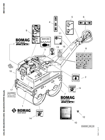 Bomag BW 65, BW 65 H Walk-behind Double Drum Vibrat.Roller Parts Catalogue Manual 00825977 - PDF File Download