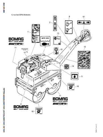 Bomag BW 65, BW 65 S Walk-behind Double Drum Vibrat.Roller Parts Catalogue Manual 00811405 - PDF File Download