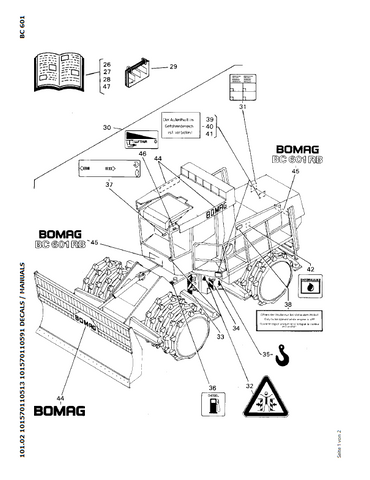 Bomag BC 601 RB Refuse Compactor Parts Catalogue Manual 00816009 - PDF File Download