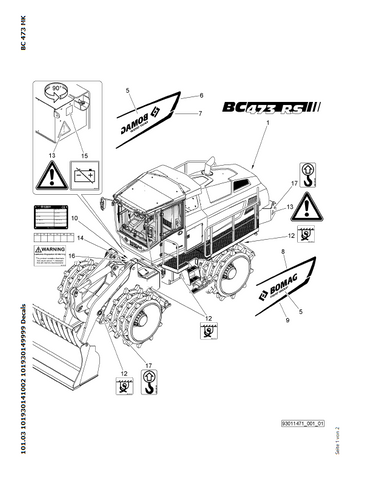 Bomag BC 473 RS-3 Refuse Compactor Parts Catalogue Manual 00825135 - PDF File Download