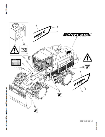 Bomag BC 573 RB-5 Refuse Compactor Parts Catalogue Manual 00825299 - PDF File Download