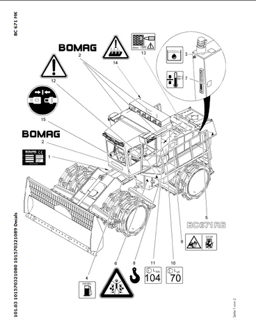 Bomag BC 671 RB Refuse Compactor Parts Catalogue Manual 00817401 - PDF File Download