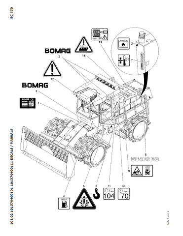 Bomag BC 670 RB Cummins Refuse Compactor Parts Catalogue Manual 00816002 - PDF File Download