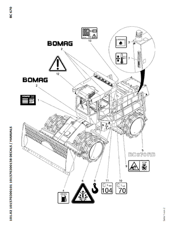 Bomag BC 670 RB KHD Refuse Compactor Parts Catalogue Manual 00816001 - PDF File Download