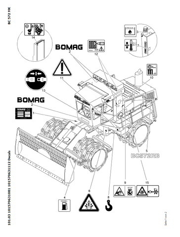 Bomag BC 572 RB Refuse Compactor Parts Catalogue Manual 00817594 - PDF File Download