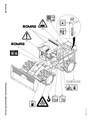 Bomag BC 570 RB Refuse Compactor Parts Catalogue Manual 00816006 - PDF File Download