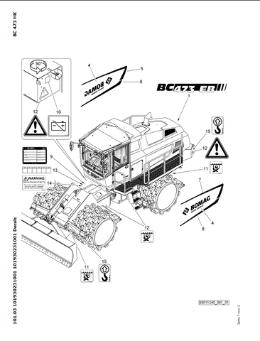 Bomag BC 473 EB-5 Refuse Compactor Parts Catalogue Manual 00825761 - PDF File Download