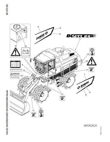 Bomag BC 473 RS-5 Refuse Compactor Parts Catalogue Manual 00825759 - PDF File Download