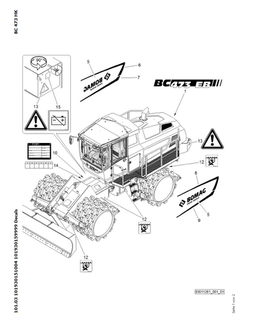 Bomag BC 473 EB-3 Refuse Compactor Parts Catalogue Manual 00825137 - PDF File Download