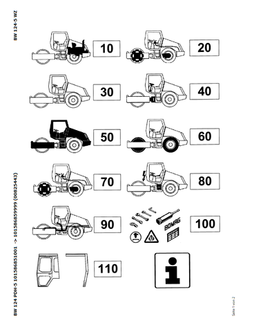 Bomag BW 124 PDH-5 Single Drum Vibratory Roller Parts Catalogue Manual 00825443 - PDF File Download