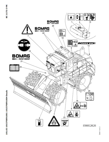 Bomag BC 1172 RB-3 Refuse Compactor Parts Catalogue Manual 00818153 - PDF File Download