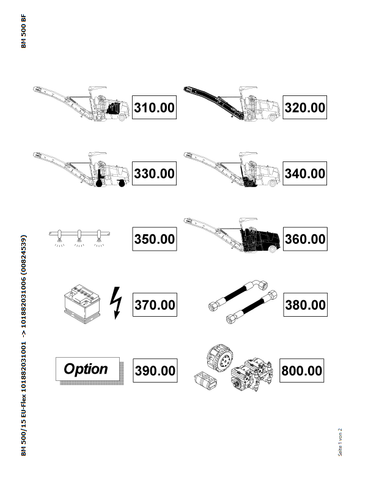 Bomag BM 500/15 EU-Flex Asphalt Road Milling Parts Catalogue Manual 00824539 - PDF File Download