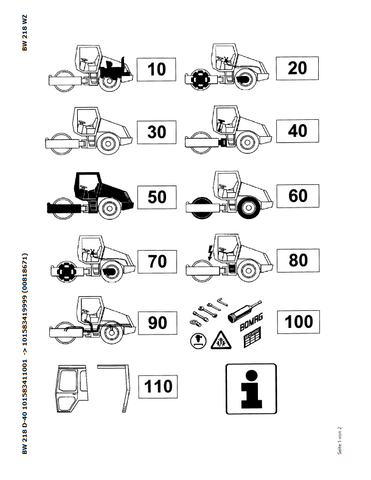 Bomag BW 218 D-40 Single Drum Vibratory Roller Parts Catalogue Manual 00818671 - PDF File Download