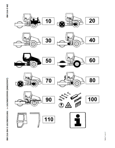 Bomag BW 216 DH-5 Single Drum Vibratory Roller Parts Catalogue Manual 00825997 - PDF File Download