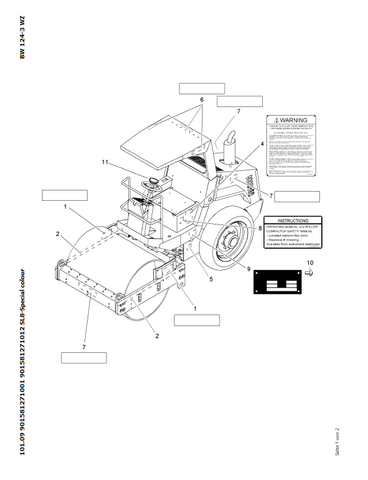 Bomag BW 124 DH-3 Single Drum Vibratory Roller Parts Catalogue Manual 00817634 - PDF File Download