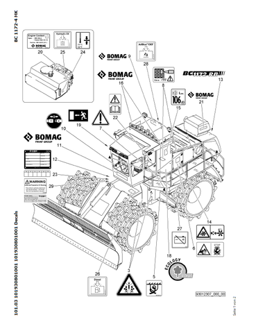 Bomag BC 1172 RB-4 Refuse Compactor Parts Catalogue Manual 00825771 - PDF File Download