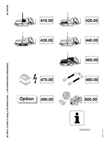 Bomag BF 200 C-2 S200 TV Stage 5 Asphalt Pavers Parts Catalogue Manual 00825869 - PDF File Download