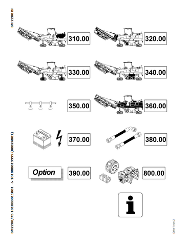 Bomag BM2200/75 Asphalt Road Milling Parts Catalogue Manual 00824801 - PDF File Download