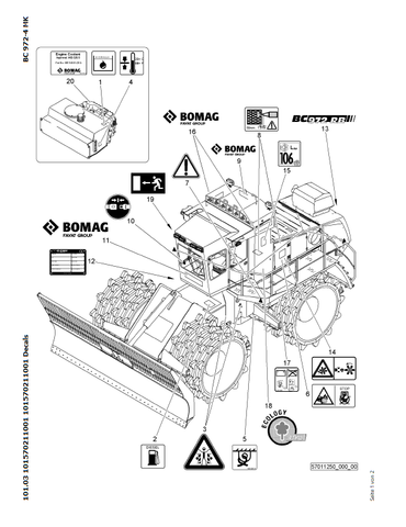 Bomag BC 972 RB-4 Refuse Compactor Parts Catalogue Manual 00824899 - PDF File Download