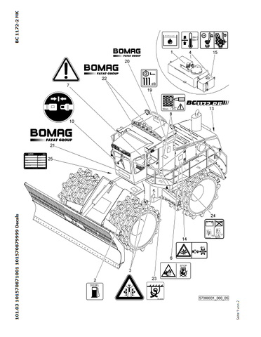 Bomag BC 1172 RB-2 Refuse Compactor Parts Catalogue Manual 00818891 - PDF File Download